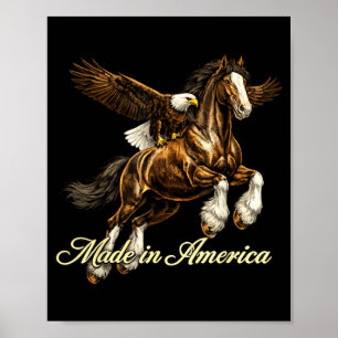Made in america eagle horse western patriotic prid poster