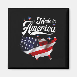 Made In America - Patriotic American Flag 4th Of J Magnet