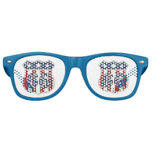 Made In America Patriotic Shield Graphic Party Sun Retro Sunglasses
