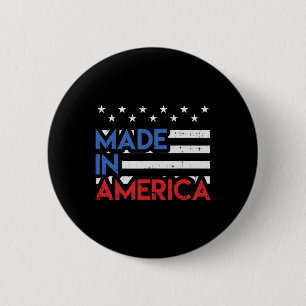 Made In America Pride Cute Born In Usa 4th Of July 6 Cm Round Badge