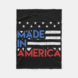 Made In America Pride Cute Born In Usa 4th Of July Fleece Blanket