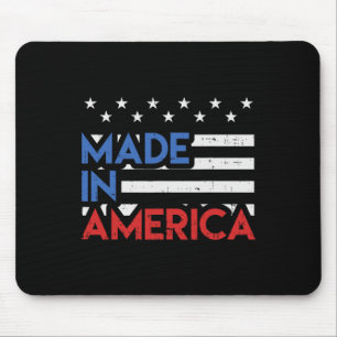 Made In America Pride Cute Born In Usa 4th Of July Mouse Pad