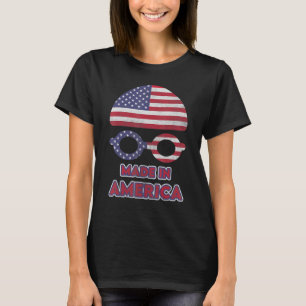 Made In America Usa Flag Usa Swimming Cap And Gogg T-Shirt