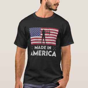 Made In America Usa National Flag Archery Bow For  T-Shirt