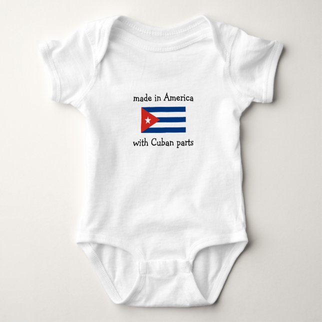 made in America with Cuban parts Baby Bodysuit (Front)