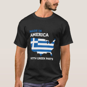 Made In America With Greek Parts American Greece F T-Shirt