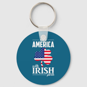 Made In America With Irish Parts St Patrick's Day Key Ring