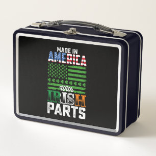 Made in America with Irish Parts St Patrick's Day Metal Lunch Box
