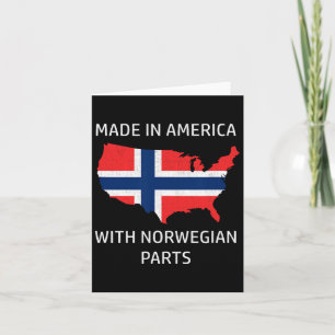 Made In America With Norwegian Parts - Norway And Card