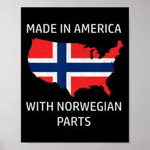 Made In America With Norwegian Parts - Norway And Poster