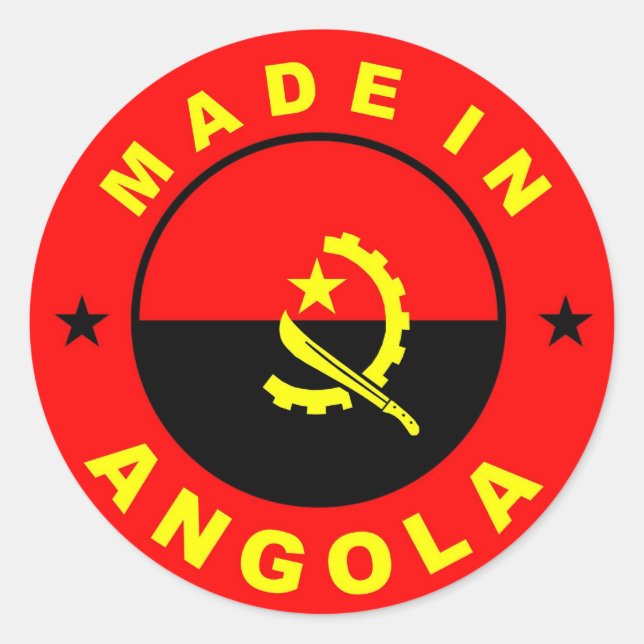 made in angola country flag label (Front)