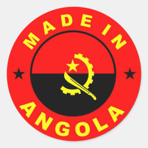 made in angola country flag label