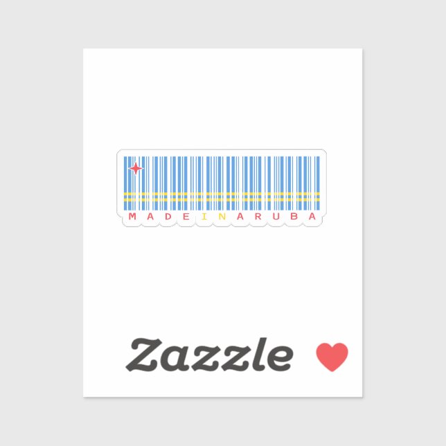 Made in Aruba Barcode Flag (Sheet)