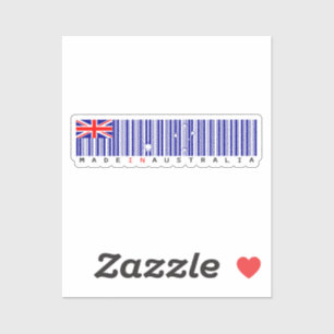 Made in Australia Barcode Flag Sticker
