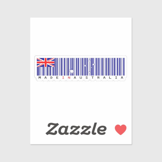 Made in Australia Barcode Flag Sticker (Sheet)