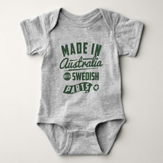 Made In Australia With Swedish Parts Baby Bodysuit (Front)