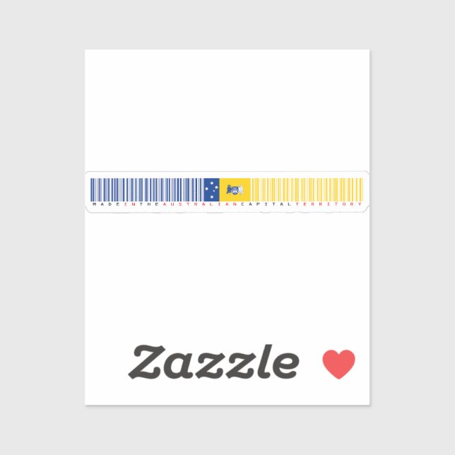 Made in Australian Capital Territory Barcode Flag (Sheet)