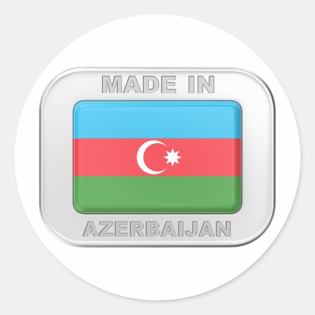 Made in Azerbaijan Classic Round Sticker (Front)