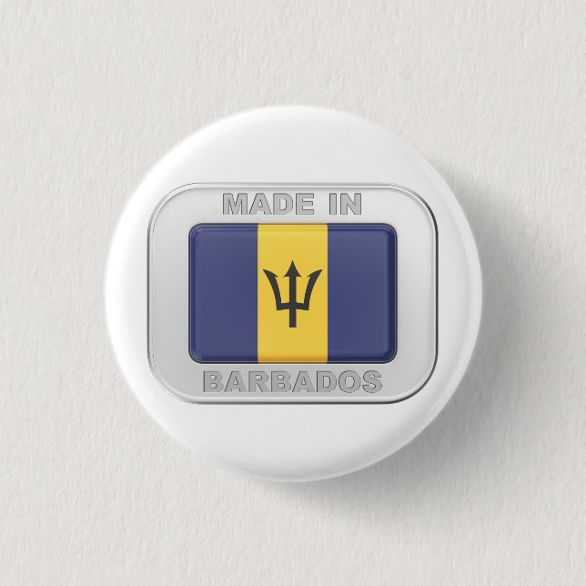 Made in Barbados 3 Cm Round Badge (Front)