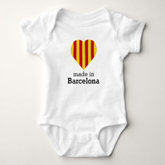 Made in Barcelona, La Senyera heart flag Catalonia Baby Bodysuit