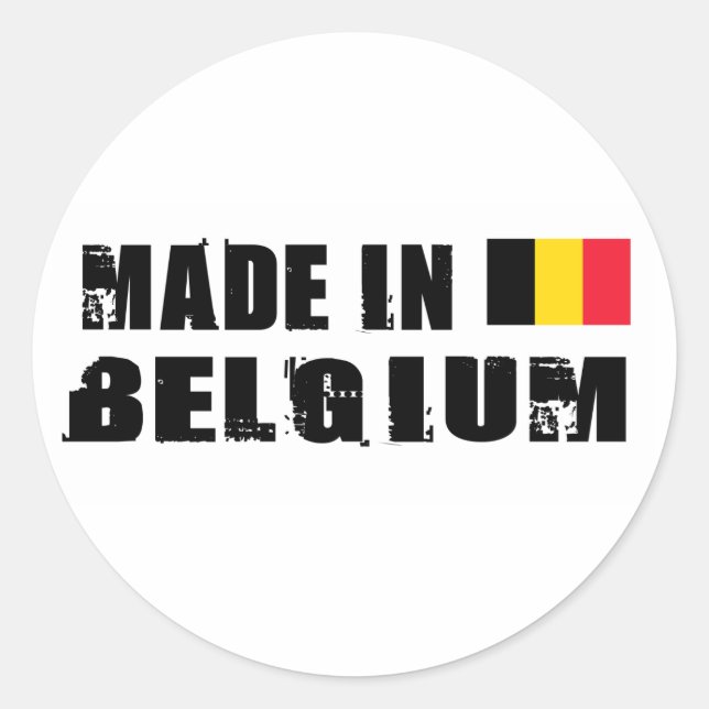 Made in Belgium Classic Round Sticker (Front)
