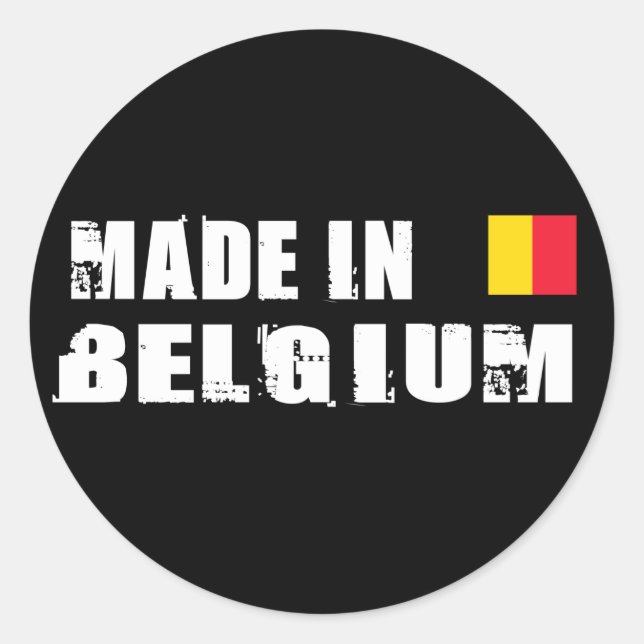 Made in Belgium Classic Round Sticker (Front)
