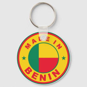 made in benin country flag label stamp key ring