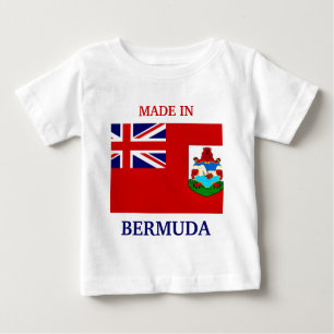 Made in Bermuda with flag of Bermuda baby shirt