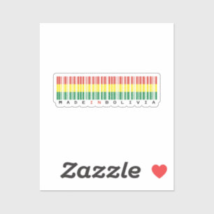 Made in Bolivia Barcode Flag Sticker