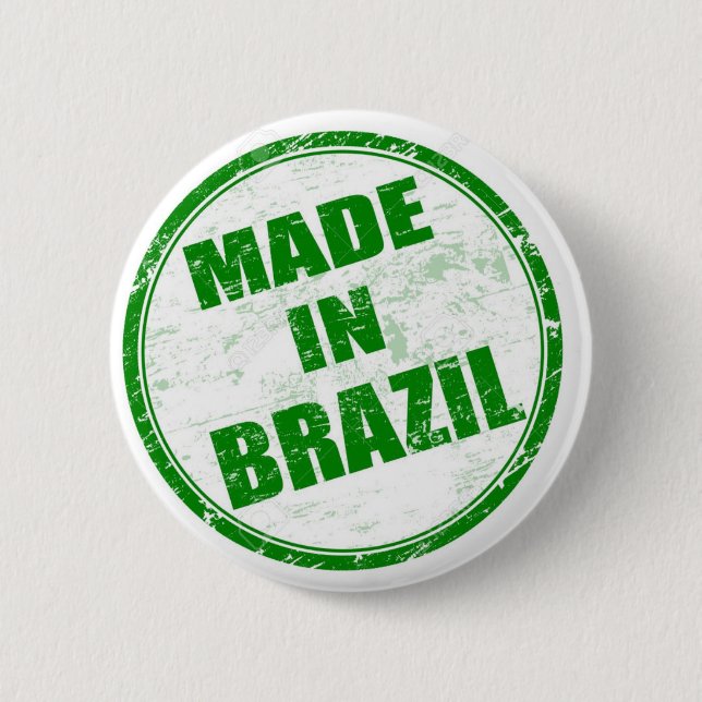 MADE IN BRAZIL 6 CM ROUND BADGE (Front)