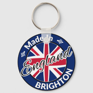 Made in Brighton England Union Jack Flag Key Ring
