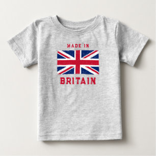 "Made in Britain" (Red Text) Vintage Union Jack Ba Baby T-Shirt
