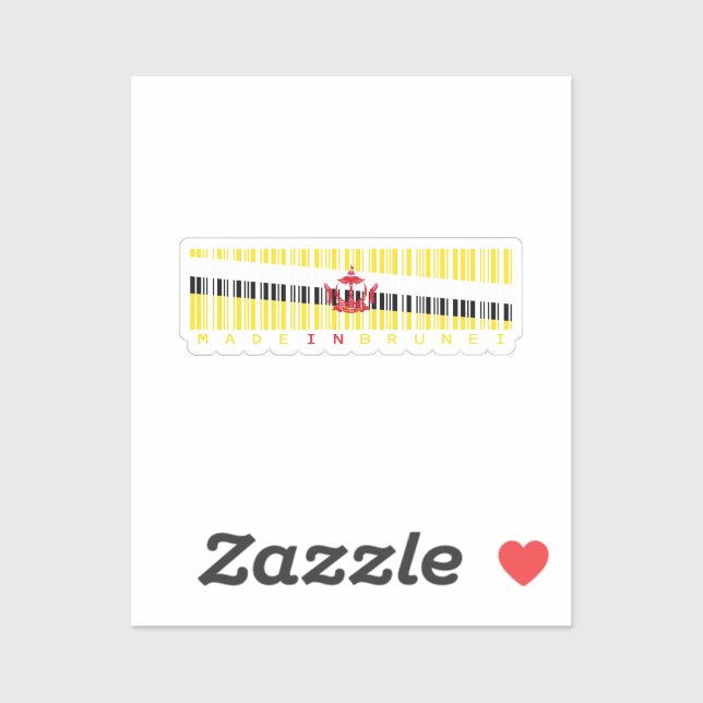 Made in Brunei Barcode Flag Sticker (Sheet)