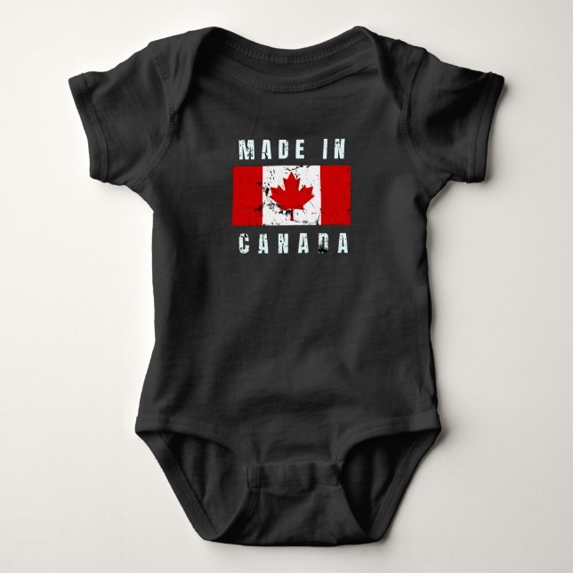 made in canada baby bodysuit (Front)