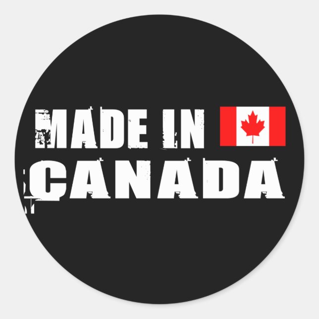 Made in Canada Classic Round Sticker (Front)
