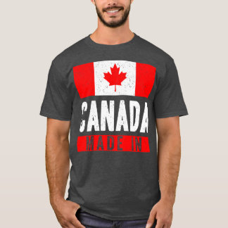Made in Canada Distressed National Flag Of Canada  T-Shirt