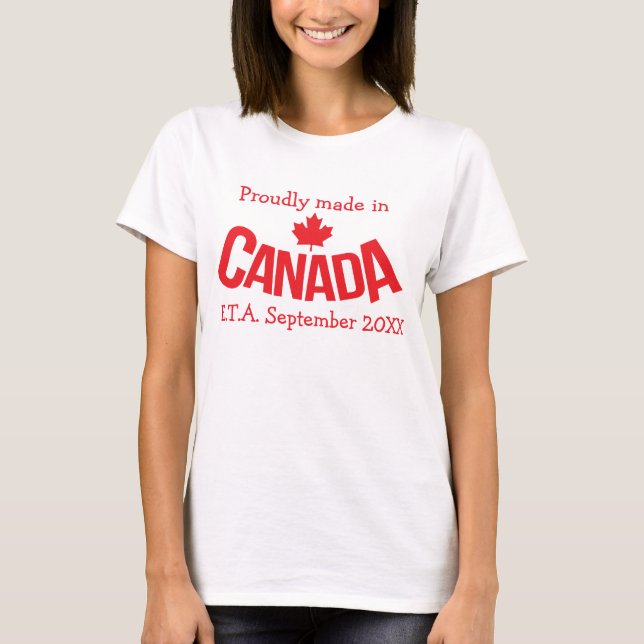 Made in Canada E.T.A. maternity flag tee (Front)