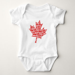 Made in Canada Red Maple Leaf Baby One-Piece Bodysuit