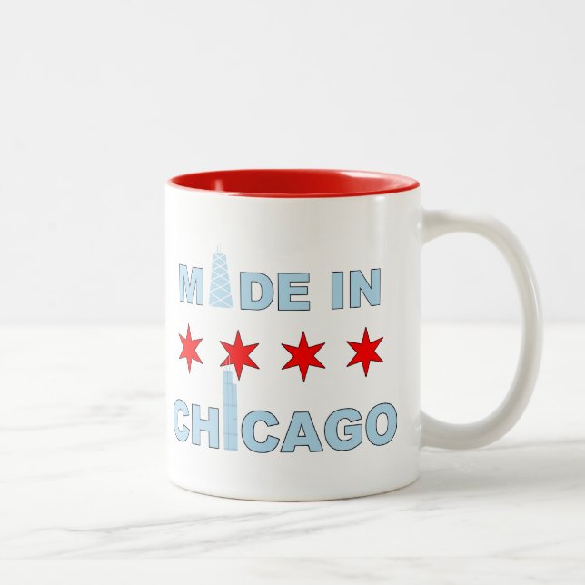Made in Chicago, Illinois Two-Tone Coffee Mug (Right)