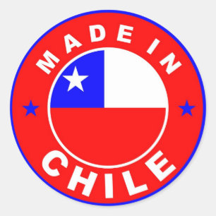 made in chile country flag product label round