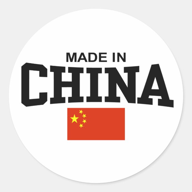 Made In China Classic Round Sticker (Front)