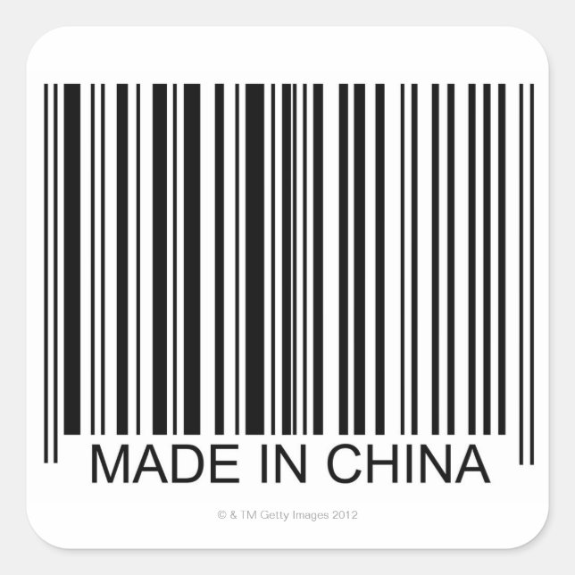 Made in China Square Sticker (Front)