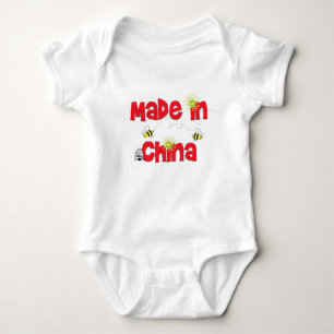 Made In China With Bees Baby Bodysuit