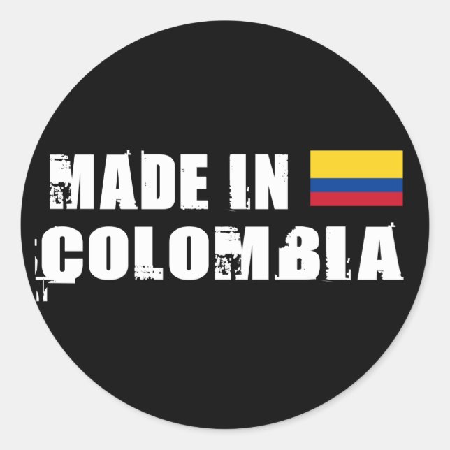 Made in Colombia Classic Round Sticker (Front)