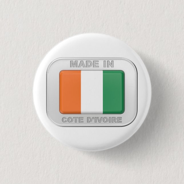 Made in Cote d'Ivoire 3 Cm Round Badge (Front)