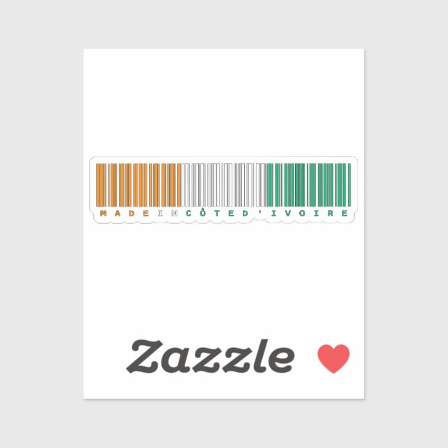 Made in Côte d'Ivoire Barcode Flag Sticker (Sheet)