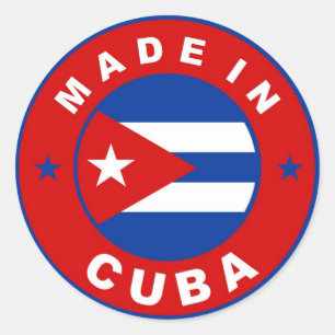 made in cuba country flag product label round