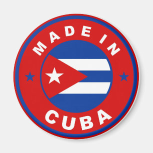 made in cuba country flag product label round magnet