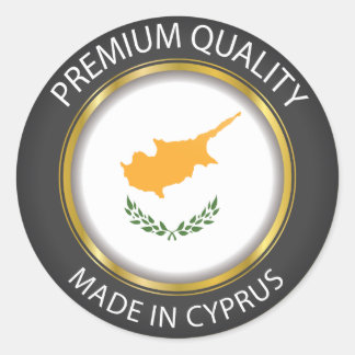 Made in Cyprus Flag, Cypriot Colours Seal Sticker