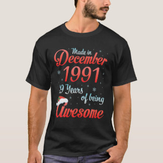 Made In December 1991 Happy Birthday 29 Yrs Of Bei T-Shirt